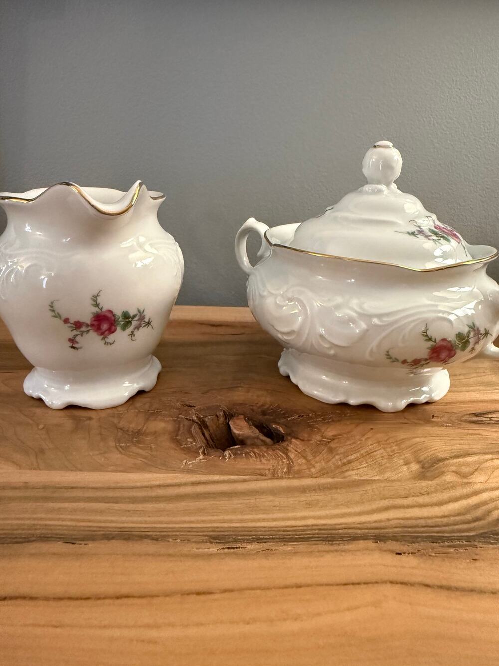 VINTAGE Porcelain Creamer & Covered Sugar Royal Kent